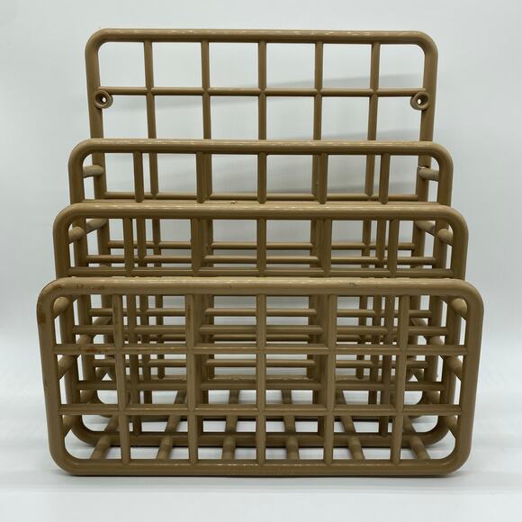 Yaffa Tan Brown Plastic Modular Mini Catch-All 1983 Wall Hanging Desk Organizer - Picture 2 of 11